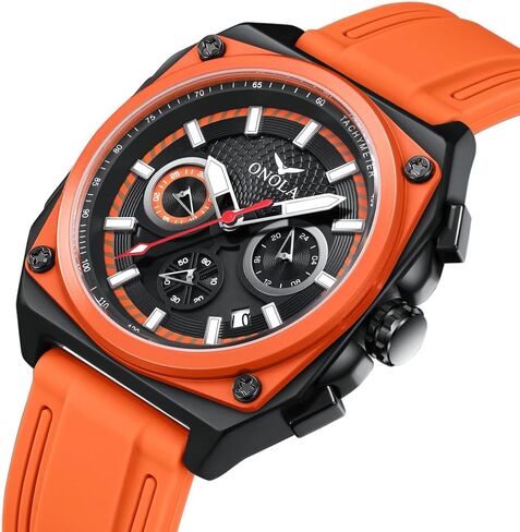 Multifunctional Watch for Men Wristwatch Waterproof Sport Analog Quartz Business Mens Watches Silicone Strap Fashion Watch in Saudi Arabia