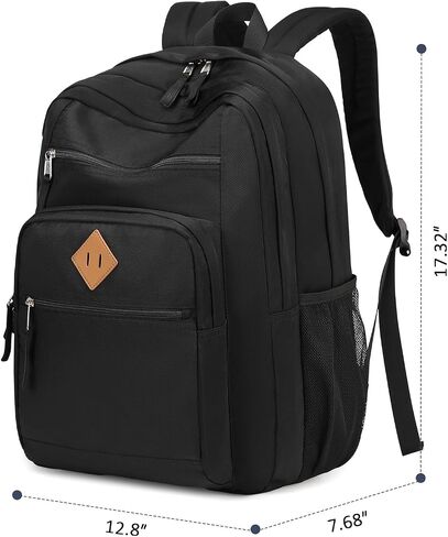 MOONBABY Backpack for Men Large Casual Book Bag Lightweight Back Pack fits 15.6 Inch Laptop for High School College Travel Work, Black in Saudi Arabia