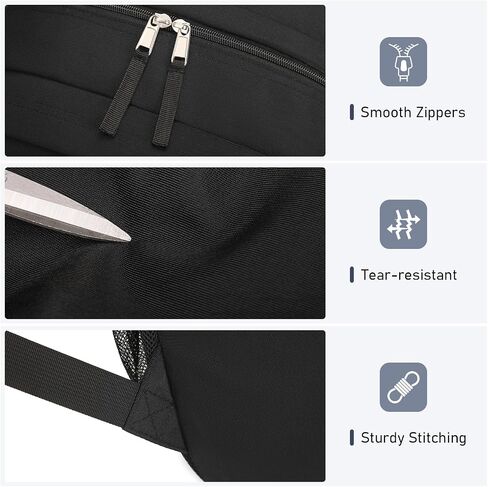 MOONBABY Backpack for Men Large Casual Book Bag Lightweight Back Pack fits 15.6 Inch Laptop for High School College Travel Work, Black in Saudi Arabia