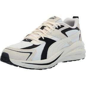 PUMA Womens Hypnotic Leather Sneaker, PUMA Womens White-Sugared Almond-PUMA Womens Black, 10.5