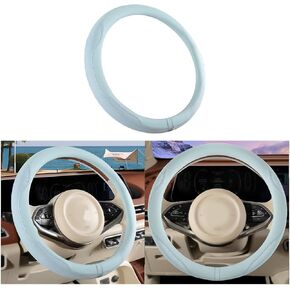 BESULEN Car Steering Wheel Cover, Soft Leather Vehicle Steer Wheel Protector, Anti-Slip Breathable Ice Silk Auto Interior Decor Protective Accessories, Universal for SUV, Truck, RV（Pink）