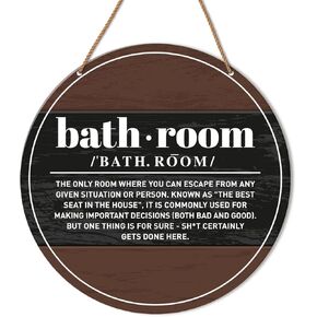 Funny Bathroom Rules Wall Decor, Farmhouse Guest Bathroom Decor Toilet Powder Room Restroom Wall Hanging Signs Decorations