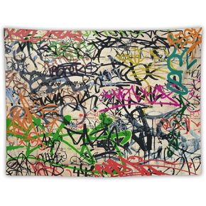 AAVEUP Graffiti Tapestry Abstract Cool Rap Art Colourful Wall Graffiti Prints Aesthetic Tapestries for Boys Kids Bedroom Dorm Living Room Decor 30x30in