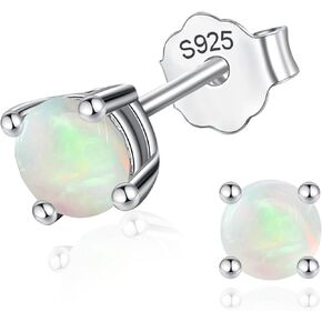 Women Silver Stud Earrings for Women Solid 14K White Gold Plated Sterling Silver Earrings For Women Birthstone Earrings CZ Earrings Anniversary Birthday Gifts for Women Wife Her Girlfriend Christmas