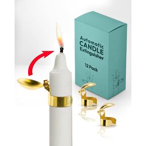 OLEEK(2Pcs Automatic Candle Extinguisher Gold Ring, Candle Extinguisher Automatic Candle Snuffer, Candle Set auto Candle Extinguisher Snuffer Candle Care kit Candle Accessories Swedish Candle Snuffer