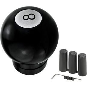Arenbel 8 Ball Shift Knobs Gear Stick Lever Round Shifter Handle Replacement Fit Most Manual Vehicles, Black