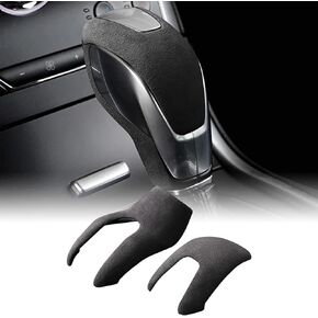 Car Automatic Gear Shift Knob Cover Shifter Protector Gear Shift Headgear alcantarn Style Interior Trim Accessories for Ford Focus 2012-2018 Edge Mondeo Flix 2015-2018(Black)