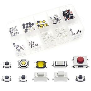 QTEATAK 620 Pcs 24 Value Micro Momentary Tactile Push Button Switch Tact Assortment Kit