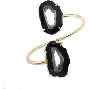 Agate Geode Slice Gold Bracelet, Bridesmaid Gift Bracelet Agate Druzy Slice Jewellery Bracelet