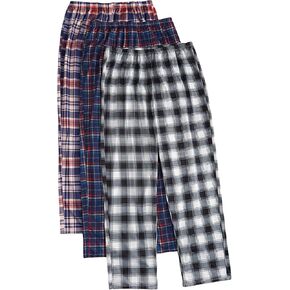 Milumia Men's 3 Pcs Plaid Pajama Pants Elastic Waisted Sleepwear Pj Pants