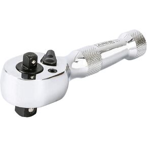 ARES 42108 – Red 1/4-Inch Drive 90-Tooth Mini Swivel Head Ratchet - 250 Degree Swivel with Detent Ball for Socket Retention – 4 Degree Sweep for Tight Spaces