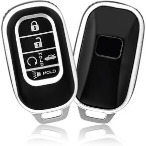 OFFCURVE Key Fob Cover for Honda, Special Car Key Case Compatible with 2022 2023 Honda Civic Accord HR-V CR-V Pilot Sport SI EX EX-L Touring 5 Buttons Smart Key Protector Car Accessories, White
