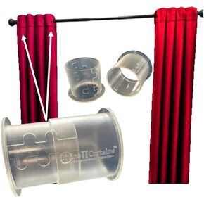 Curtain Spacers - Adjustable Sizes - Perfect Pleated Drapes - Curtain Accessories - Curtain Rod Attachment - Long Lasting Durable Home and Office Design (One Pack, Upto 1.75" Rod)