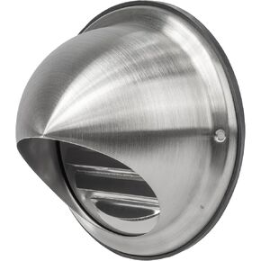 Vent Systems 4 Inch Stainless Steel Round Dryer Vent Cover - Louvered Wall-Mounted Air Intake/Exhaust Bull Nose Vent with Drip and Rubber Seal - Indoor & Outdoor Use HVAC for Bathroom, Home, Kitchen