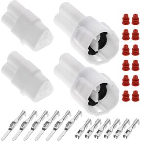 SING F LTD 2 Sets 3Pin Motorcycle Connector Kit Compatible with Sumitomo Plug Compatible with Yamaha Compatible with Kawasaki 3 Pin Way Male Female Automotive Connector