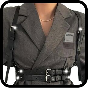 CLOACE Punk Waist Belt Gothic Black Leather Wide Waist Belts Elastic Halloween Body Chain Accessories for Women