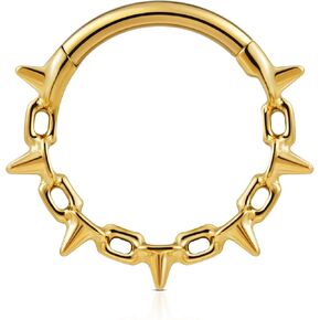 FINE4U ASTM F136 Titanium Nose Ring Hoop 16G 8mm 10mm for Daith, Septum, Cartilage Earring