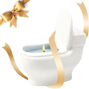 Stocking Stuffers for Women Men Adults, Funny Toilet Candle for Women Men, Gag Gift for Women Men Friend, Toilet Design Jar Candles Suitable for Bathroom Scented and Quirky Gift for Friends