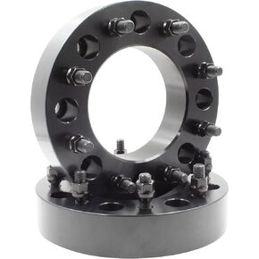 Wheel Accessories Parts 2 Pcs Steel Hub Centric Wheel Spacers 8 on 210mm 8x210mm 2.00 Thick 14mm 1.50 Thread Stud 154.2mm Hub Fits 2011 + Chevrolet Silverado GMC Sierra 3500HD Dually Dual Rear Wheels