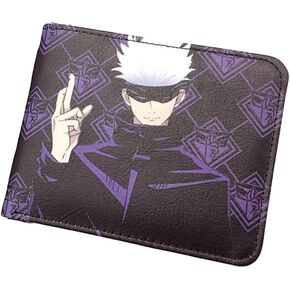Anime Satoru Go-jo Wallet Short Bifold Leather Purse Cosplay Props Accessory Halloween