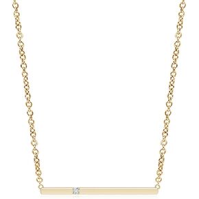 ANGARA Solitaire Natural Diamond Bar Pendant Necklace in Sterling Silver / 14K Solid April Birthstone, Birthday, Engagement, Anniversary, Wedding Jewelry Gift for Women