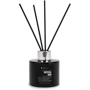 Crystal Oud Reed Diffuser Set Hotel Inspired Luxury Essential Oil Reed Diffuser | Bergamot Saffron and Amber 3.4 fl oz 100 mL