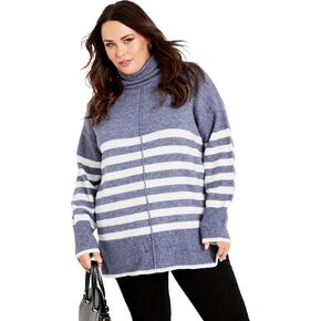 Avenue Women's Plus Size Sweater Livvy Stripe
