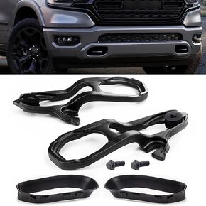 Heavy Daty Front Left & Right Tow Hooks Compatible with Dodge Ram 1500 DT 3.6L 5.7L Engine 2019 2020 2021 2022 Replaces 82215268AB 82215268AB 68272945AB with Mounting Screws,Black,Pack of 2
