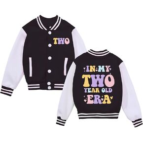 Toddler Gilr Two Three Four Five Birthday Baseball Jacket in My Two-Five Years Old Era Coat