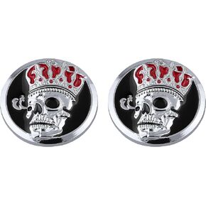 2pcs Skull Emblem Punisher Car Sticker Waterproof Decoration Logo Decals for Car Motorcycle Fridge Computer Door (Silver Black)