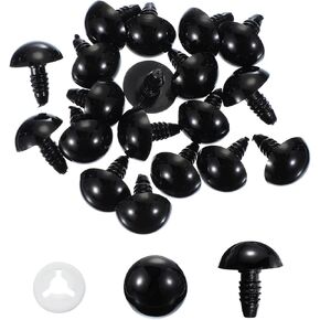 PATIKIL 20mm Safety Eyes, 40 Pcs Plastic Craft Eyes with Protective Film Safety Eyes with Washers for Stuffed Animals Crochet Toys Dolls DIY Craft Making, Black