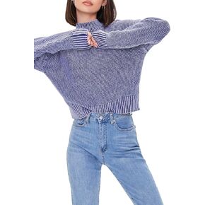Forever 21 Women's Mineral Wash Mock Neck Sweater