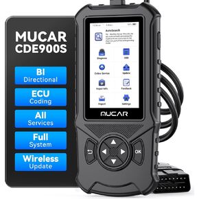 MUCAR CDE900S Bidirectional Scan Tool Fit for Ford, OEM Full Systems Car Code Reader, All Services, Bi Directional OBD2 Scanner with ECU Coding, Wireless Update
