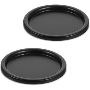 Black Iron Plate Candle Holder, Set of 2 |3.8" D x 0.2" H| Decorative Iron Pillar Candle Plate, Metal Candle Holder for Pillar/Scented/Flameless/Ball Candles, for Table Centerpiece for Christmas Decor