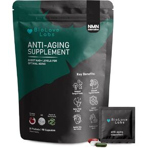 NAD 3 in 1 Booster: Nicotinamide Riboside (NR), Fisetin, Resveratrol, K2 & D3 | Supports Healthy Aging of Brain, Body, Muscle | Immune Support with 300mg NR | NMN Alternative (90 Capsules)