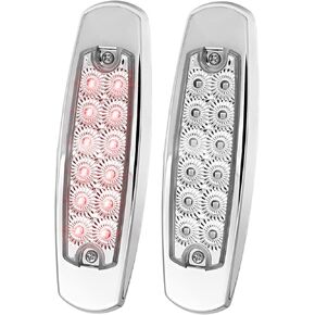 4 قطع 6.4 بوصة 2 كهرمان + 2 علامة إضاءة حمراء للمقطورة LED، فرامل، مصباح مساعدة لوقوف السيارات مع الكروم لشاحنة RV Bus Lorry ATV Tow 12V DC BB12 in Kuwait