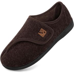 شبشب HomeTop رجالي من قماش شانيل قابل للتعديل، حذاء منزلي واسع ناعم ومريح ومضاد للانزلاق in Kuwait