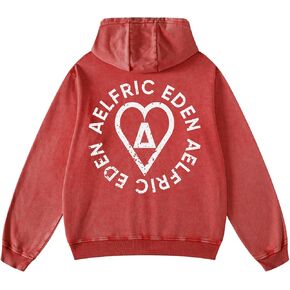 Aelfric Eden Womens Oversized Vintage Hoodie Basic Acid Washed Hoodies Sweatshirt Long Sleeve Y2K Steetwear Pullover Fall Top