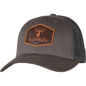 King's Dark Leather Logo Patch Hat