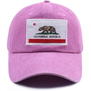 California State Flag Hats for Women Men, Adjustable Cotton California Bear Baseball Cap
