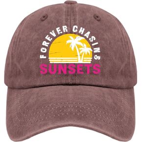Forever Chasing Sunsets Hats Custom Baseball Cap Mens Hat Gifts for Mom Cycling Hats