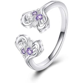 CRMAD Scottish Thistle Ring for Women Sterling Silver Thistle Jewelry Gifts for Friend