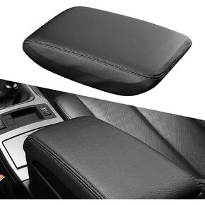 Center Console Armrest Cover Replacement for Subaru Outback Legacy 2020 2021 2022 2023 2024, Anti-Scratch Leather Center Console Protector Pad (Black Stitches)