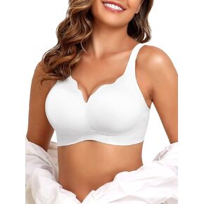 PoseFree Wireless Bra for Women Push Up Seamless No Underwire Bralettes Full Support Comfy Tshirt Bra