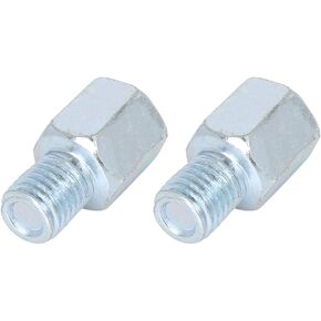 F FIERCE CYCLE 2pcs 8mm LH to 10mm LH Rearview Mirrors Adapter Screws Bolt Accessories Silver Tone for Motorcycle Bike