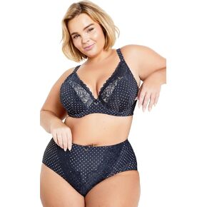 Women's Apparel CITYCHIC PLUS SIZE FLORENCE HI BRIEF SP IN NAVY SPOT