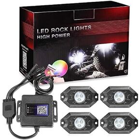 RGB Rock Light Kits, OFFROADTOWN RGB LED Rock Lights with 12 pods Lights Multicolor Neon Trail Rig Lights Underglow Wheel Well Rock Lights for Truck Pickup Tundra Dodge GMC