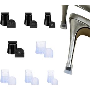 Heel Cap for High Heel, 8 Pairs Noise Reducing Non-Slip Heel Repair Caps Covers, High Heel Protectors for Stiletto and Pumps Tips