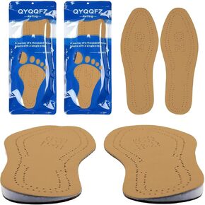 2 Pairs Leather O/X Leg Orthopedic Insoles Heel Inserts Lift Shoe Wedge Knee Pads Women and Men Corrective Pronation, Supination, Medial, Lateral (39-40)