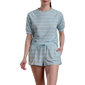 Splendid womens 2pc Puff Sleeve Shirt Set | Baja Stripe